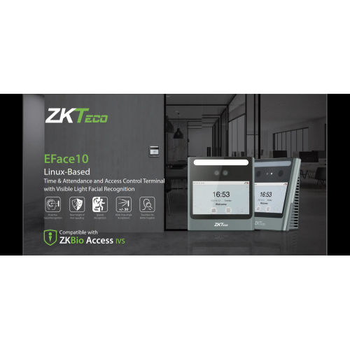 ZKTeco EFace10-ID, Yüz Tanıma, Kart Okuyucu PDKS Cihazı (ZKBioAccess IVS Yazılımlı)